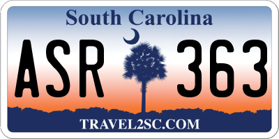 SC license plate ASR363