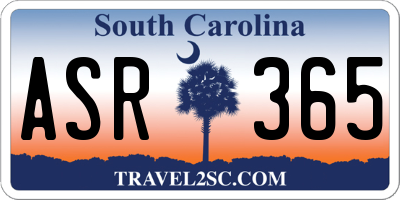 SC license plate ASR365
