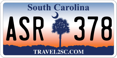 SC license plate ASR378