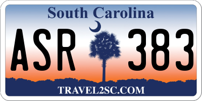 SC license plate ASR383