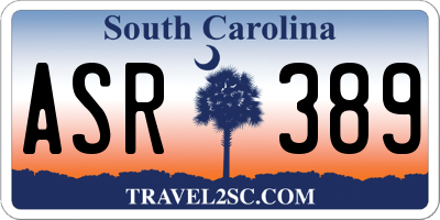 SC license plate ASR389
