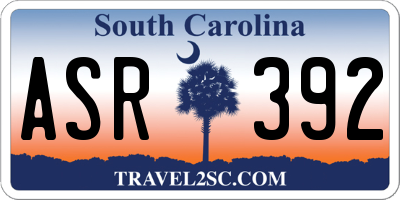 SC license plate ASR392