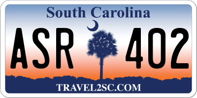 SC license plate ASR402
