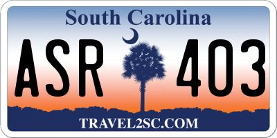 SC license plate ASR403