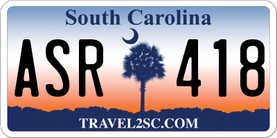 SC license plate ASR418