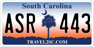 SC license plate ASR443