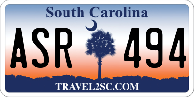 SC license plate ASR494