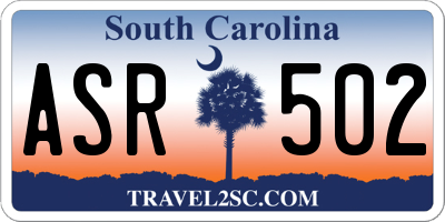 SC license plate ASR502