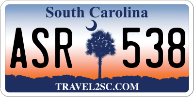 SC license plate ASR538