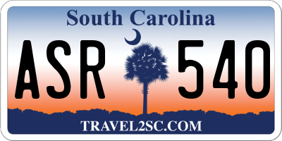 SC license plate ASR540