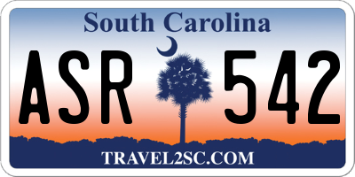 SC license plate ASR542