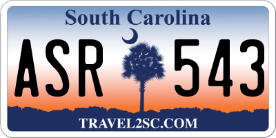 SC license plate ASR543
