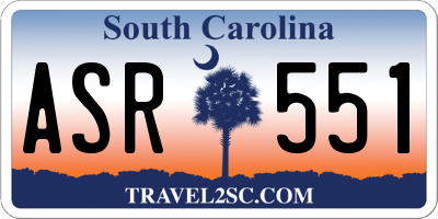 SC license plate ASR551