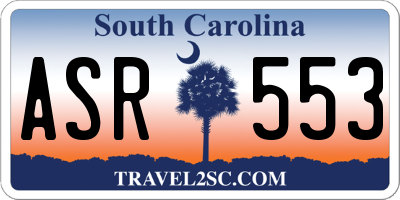 SC license plate ASR553