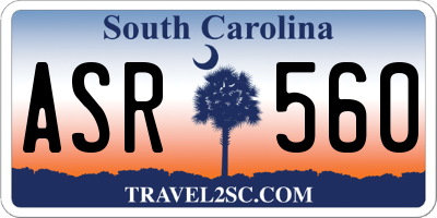 SC license plate ASR560