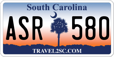 SC license plate ASR580