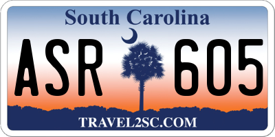 SC license plate ASR605