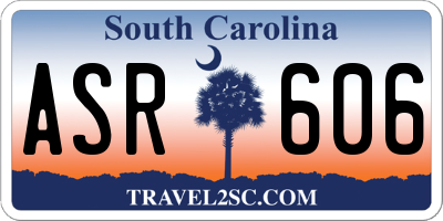 SC license plate ASR606