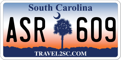SC license plate ASR609