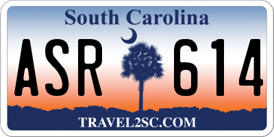 SC license plate ASR614
