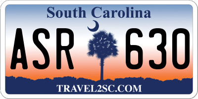 SC license plate ASR630