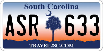 SC license plate ASR633