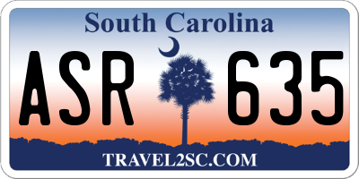 SC license plate ASR635