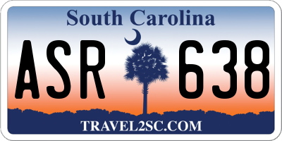 SC license plate ASR638