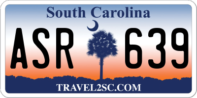 SC license plate ASR639