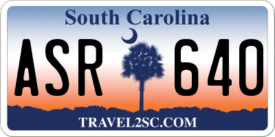 SC license plate ASR640
