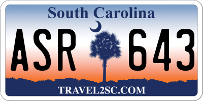 SC license plate ASR643