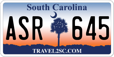 SC license plate ASR645
