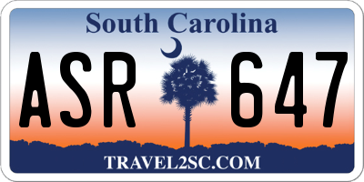 SC license plate ASR647