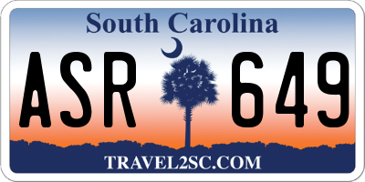 SC license plate ASR649