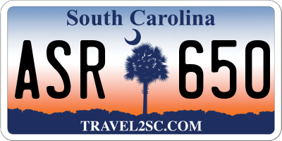 SC license plate ASR650