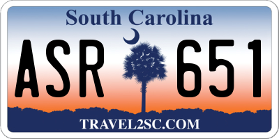 SC license plate ASR651