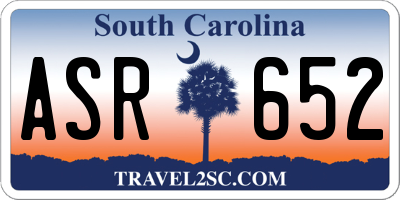SC license plate ASR652