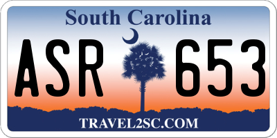 SC license plate ASR653