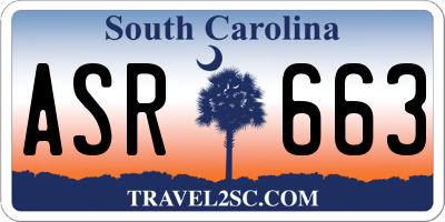 SC license plate ASR663