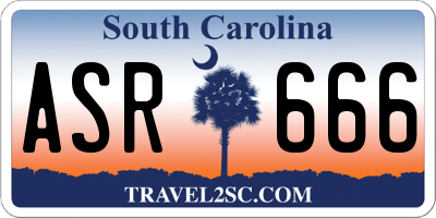 SC license plate ASR666