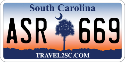 SC license plate ASR669