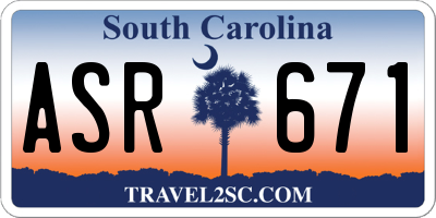 SC license plate ASR671