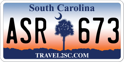 SC license plate ASR673