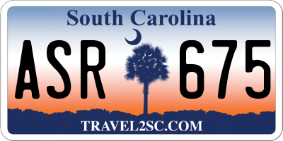 SC license plate ASR675