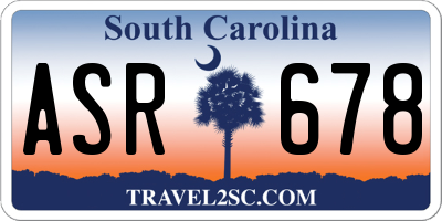 SC license plate ASR678