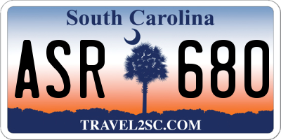 SC license plate ASR680