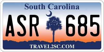 SC license plate ASR685