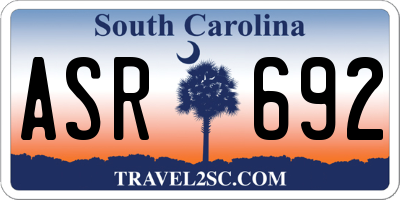 SC license plate ASR692