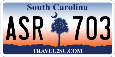 SC license plate ASR703