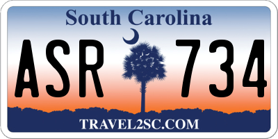 SC license plate ASR734